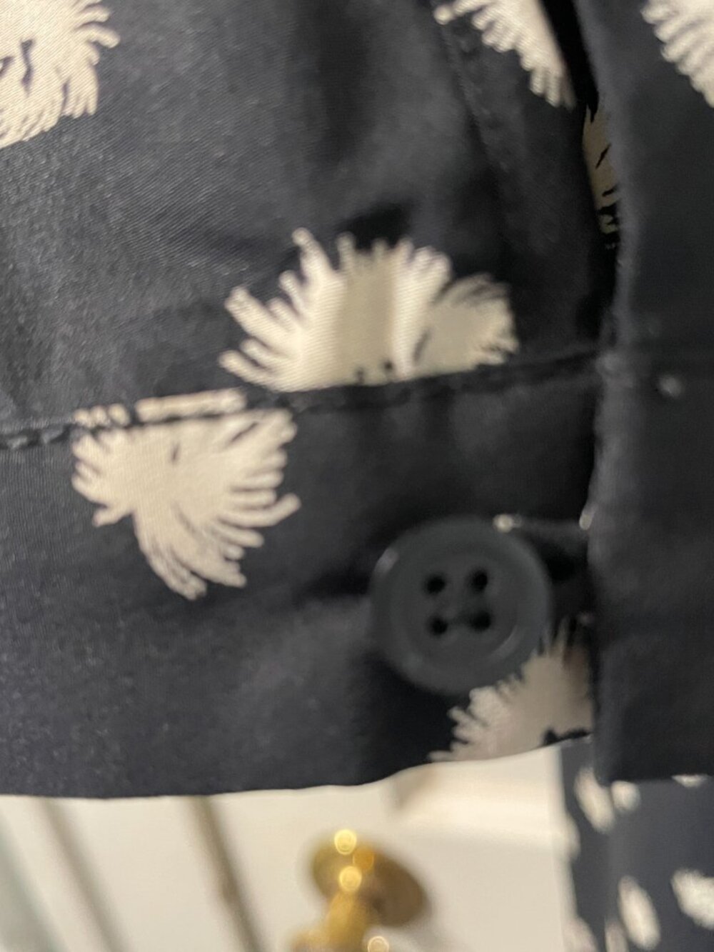 Rebecca Taylor Dandelion-Print Silk Shirtdress, Black Size 12 - Picture 4 of 7